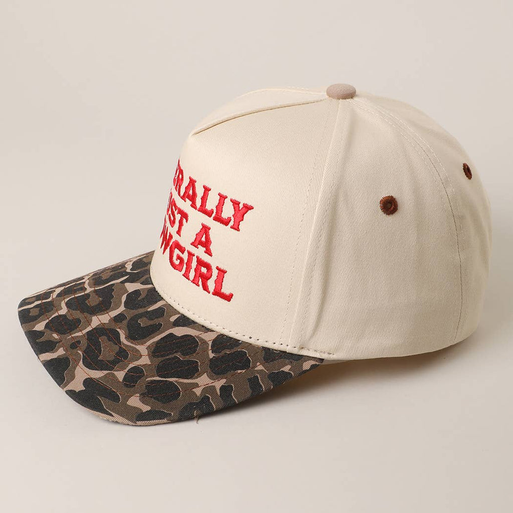 LITERALLY JUST A COWGIRL Leopard Trucker Hat: LEOPARD-HOT PINK / One Size