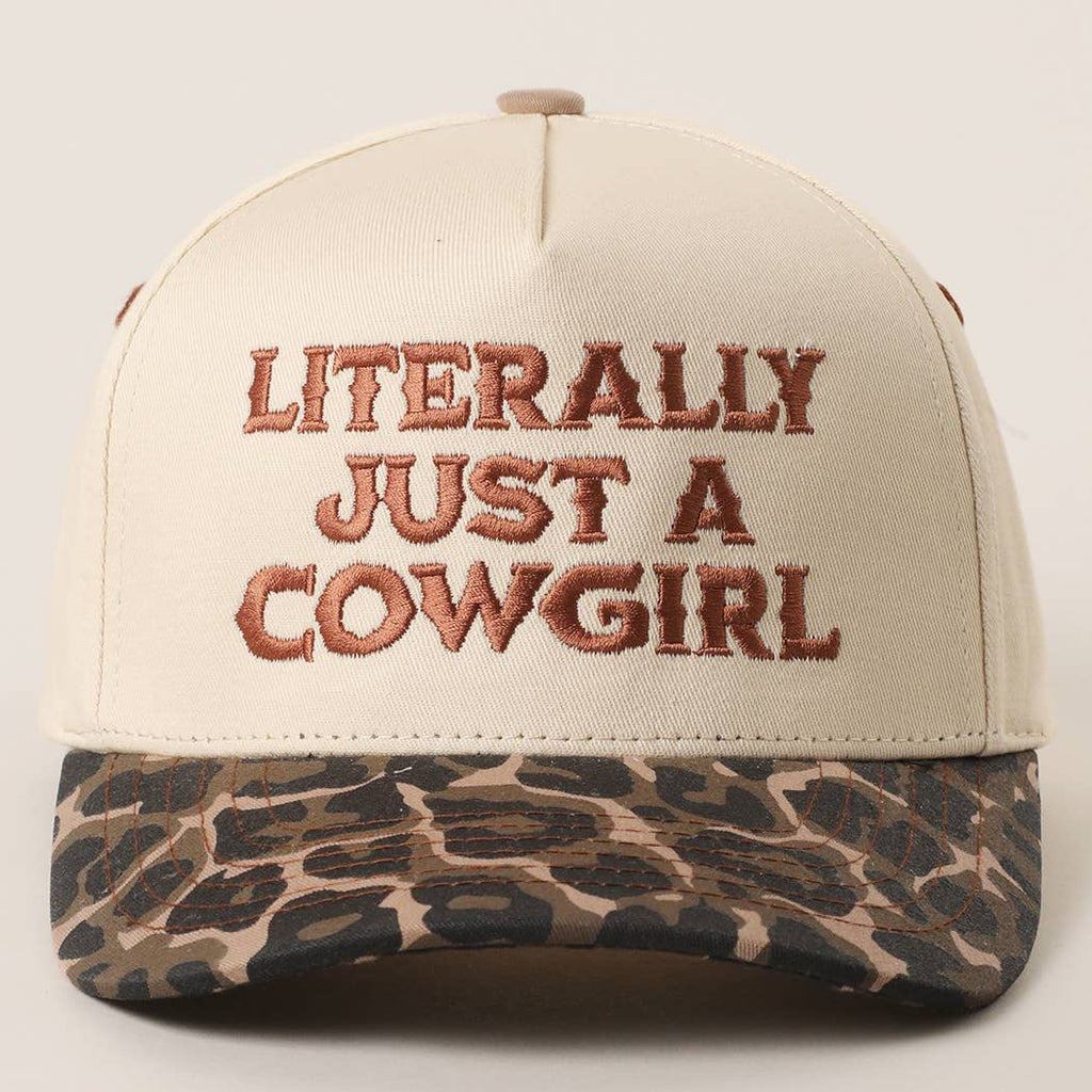 LITERALLY JUST A COWGIRL Leopard Trucker Hat: LEOPARD-HOT PINK / One Size
