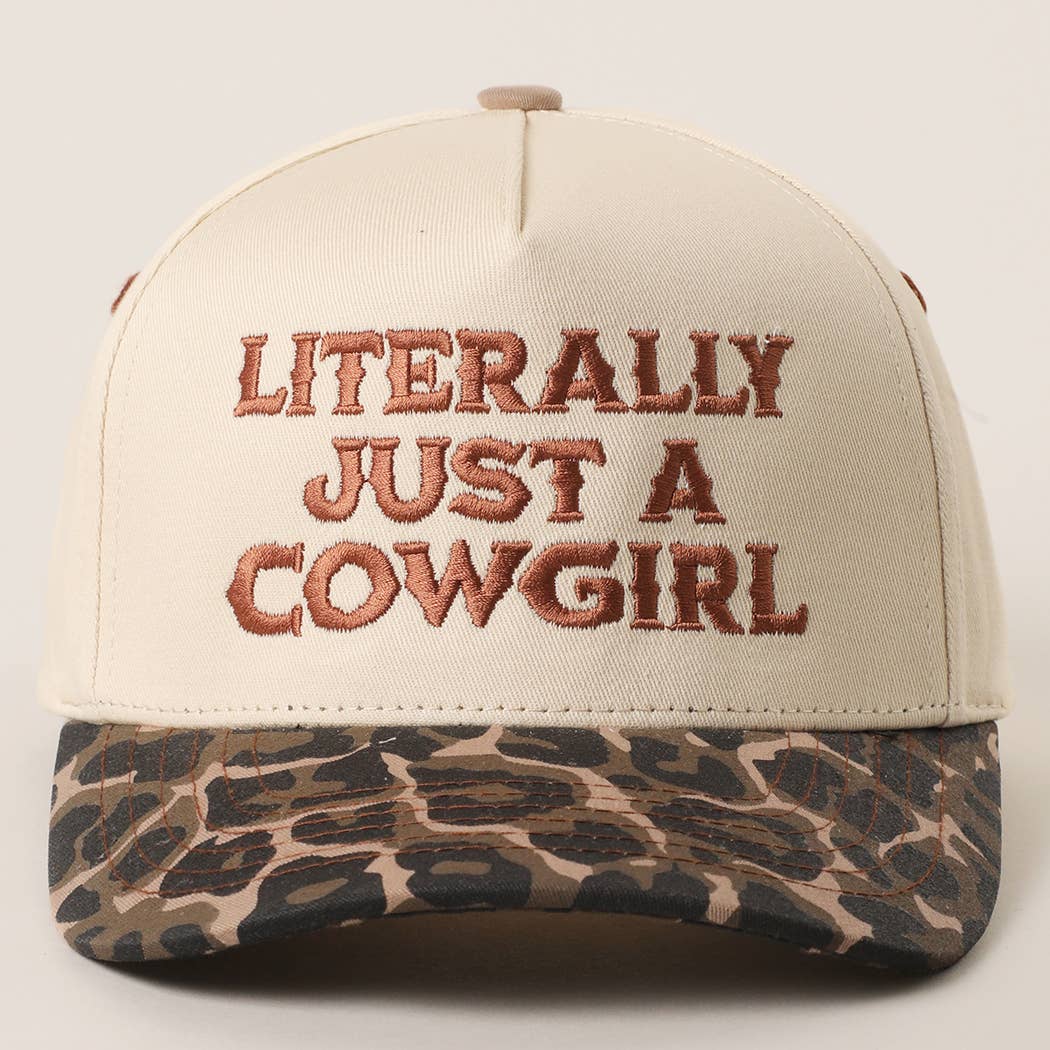 LITERALLY JUST A COWGIRL Leopard Trucker Hat: LEOPARD-HOT PINK / One Size