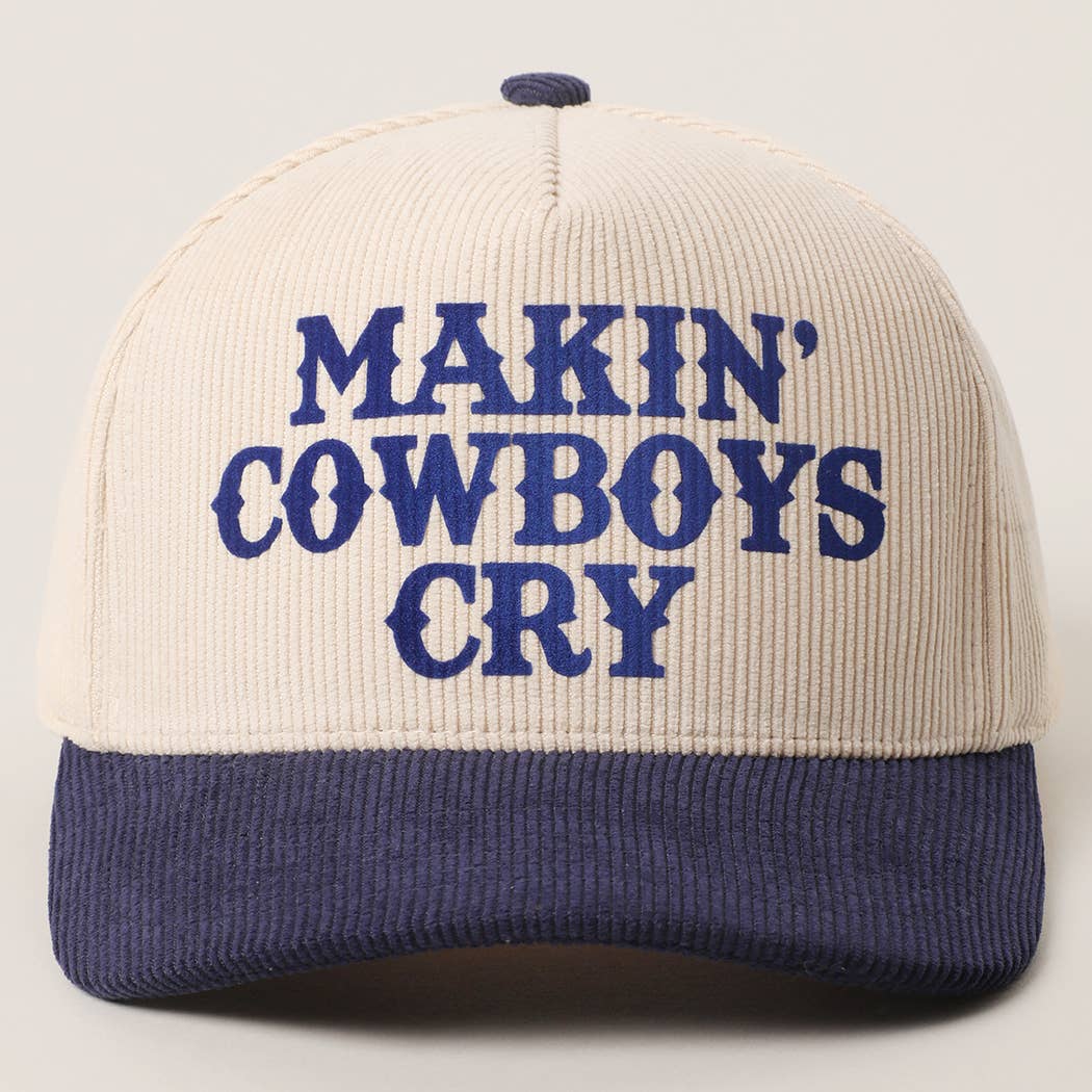 MAKIN' COWBOYS CRY Corduroy Trucker Hat: BLACK / One Size