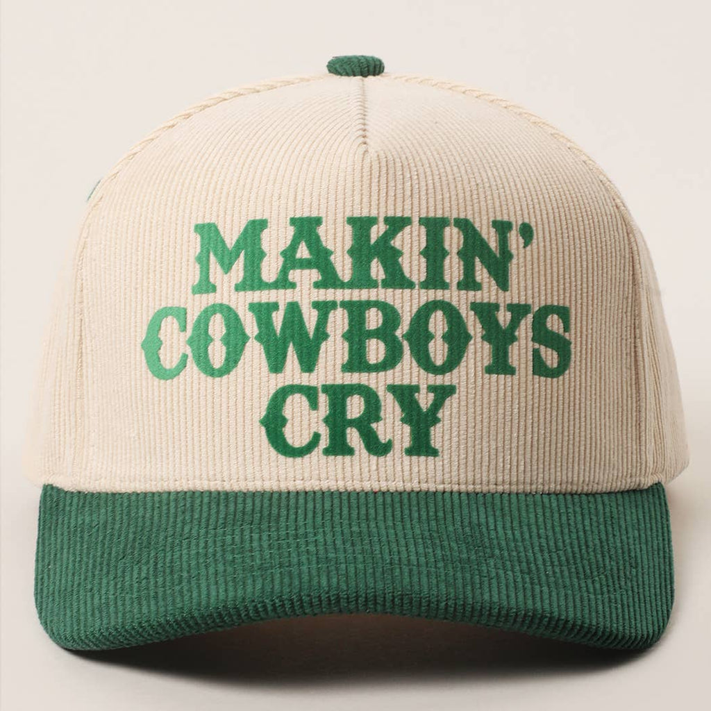 MAKIN' COWBOYS CRY Corduroy Trucker Hat: BLACK / One Size