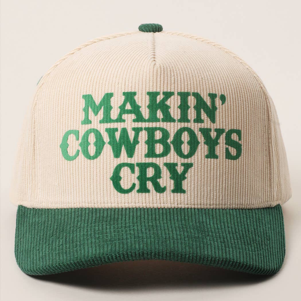 MAKIN' COWBOYS CRY Corduroy Trucker Hat: BLACK / One Size