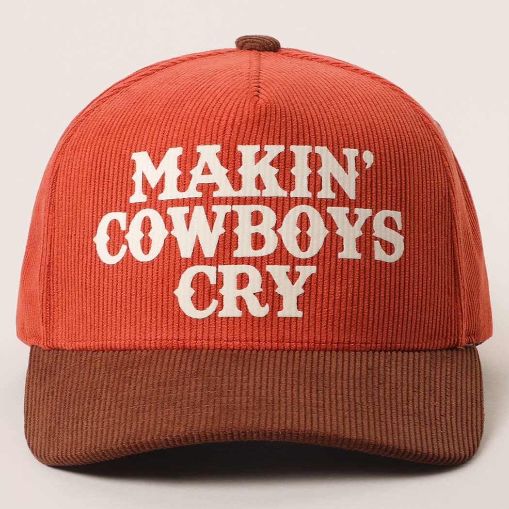 MAKIN' COWBOYS CRY Corduroy Trucker Hat: BLACK / One Size