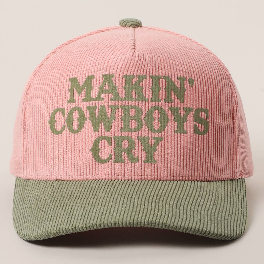 MAKIN' COWBOYS CRY Corduroy Trucker Hat: BLACK / One Size
