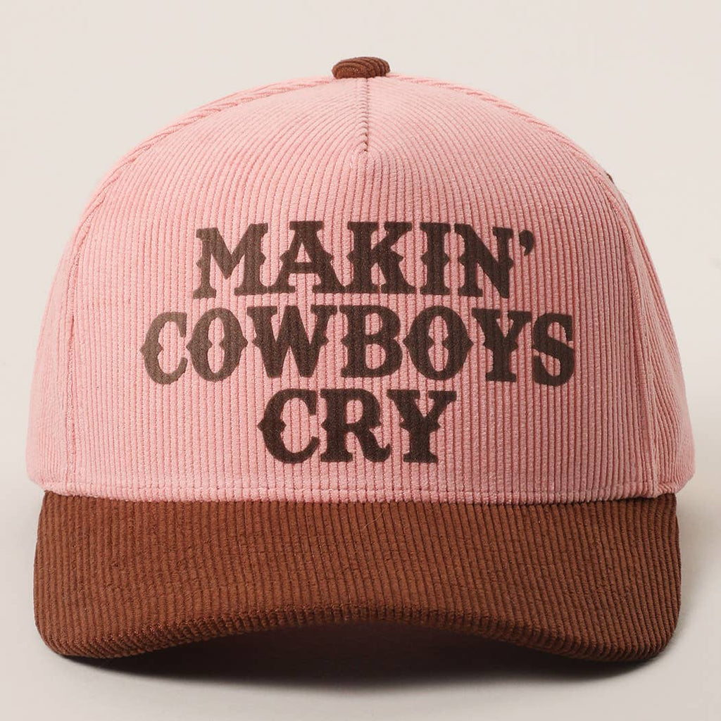 MAKIN' COWBOYS CRY Corduroy Trucker Hat: BLACK / One Size