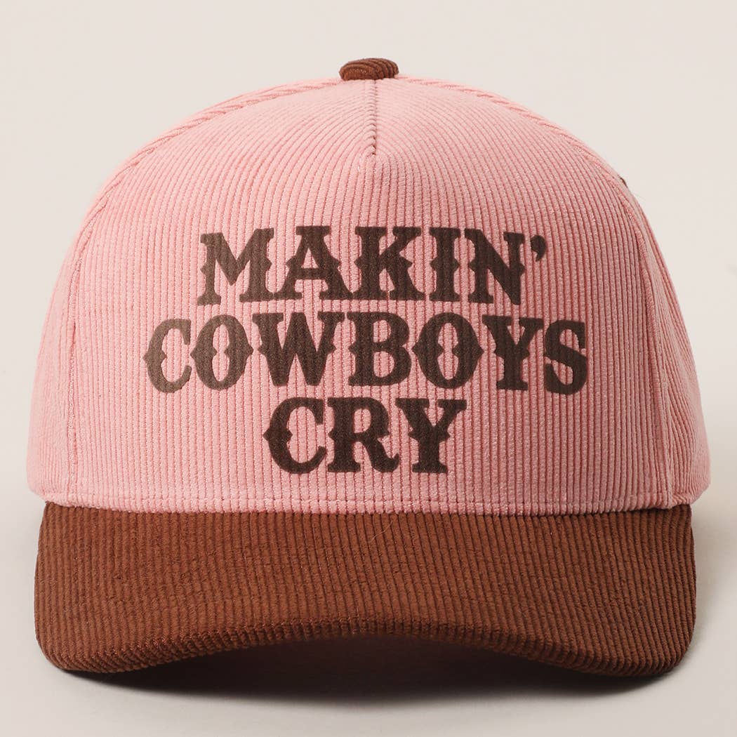 MAKIN' COWBOYS CRY Corduroy Trucker Hat: BLACK / One Size