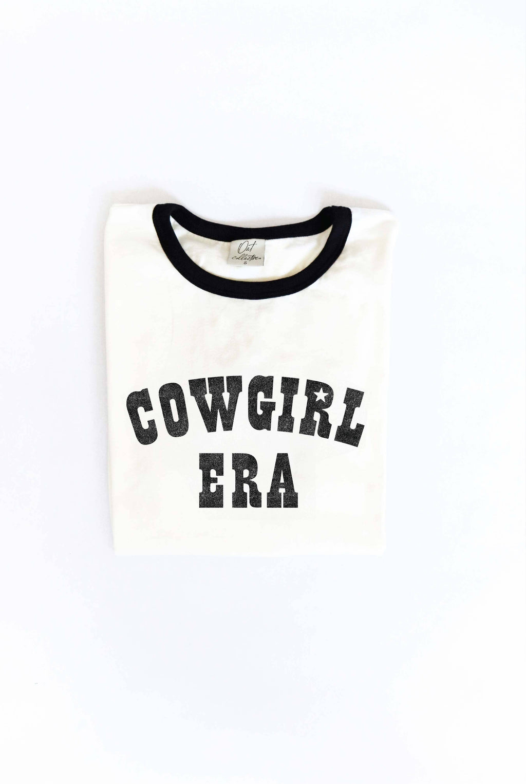 COWGIRL ERA Ringer Graphic T-Shirt: NATURAL/BLK / L