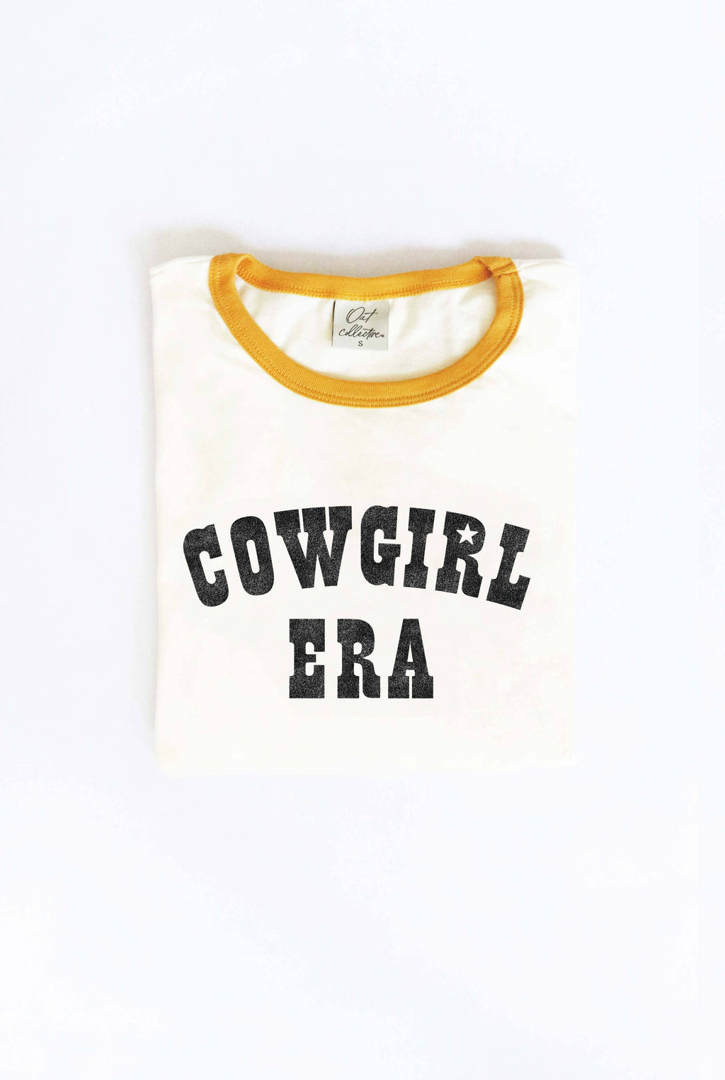 COWGIRL ERA Ringer Graphic T-Shirt: NATURAL/BLK / M