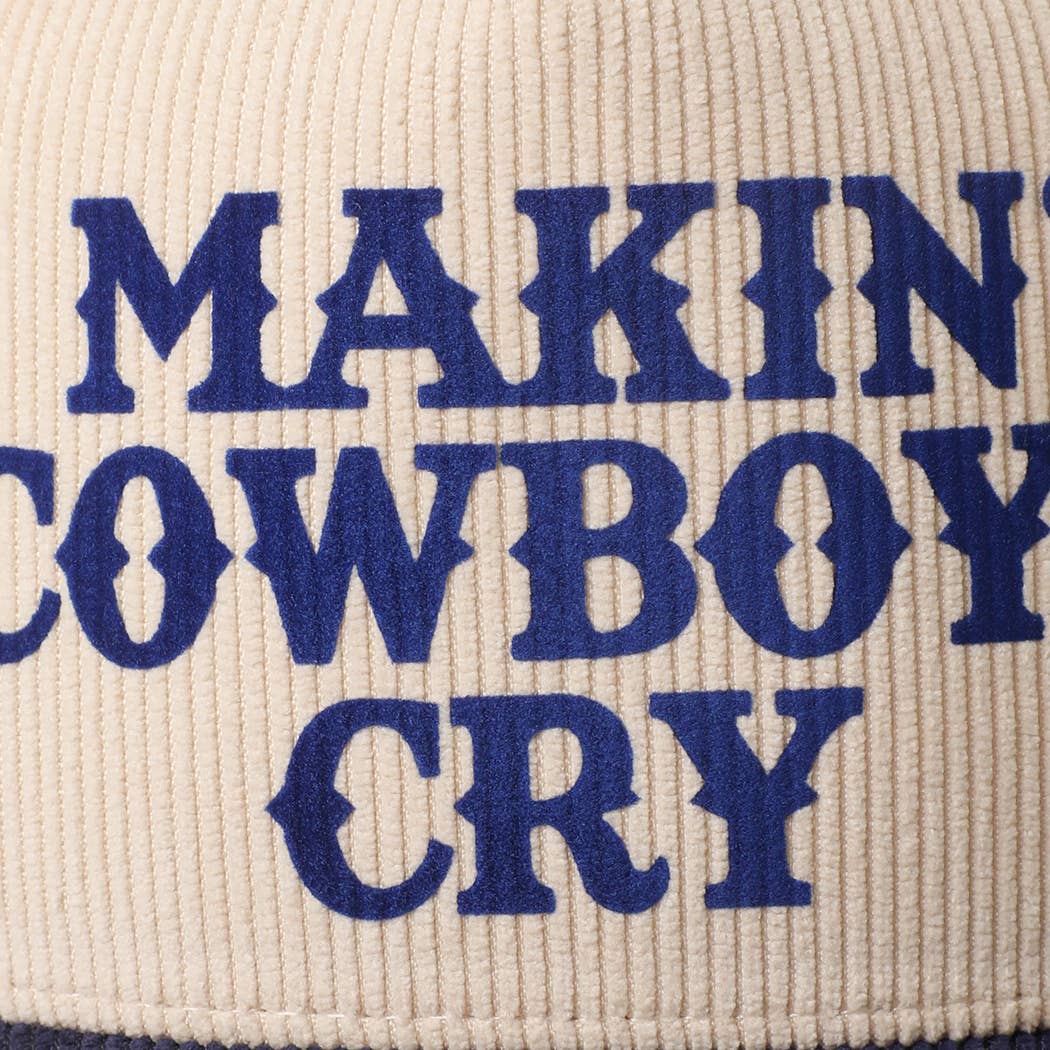 MAKIN' COWBOYS CRY Corduroy Trucker Hat: BLACK / One Size