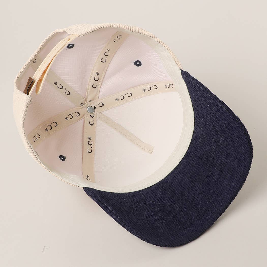 MAKIN' COWBOYS CRY Corduroy Trucker Hat: BLACK / One Size
