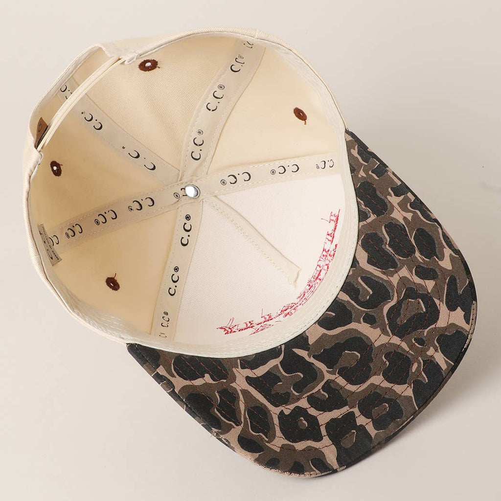 LITERALLY JUST A COWGIRL Leopard Trucker Hat: LEOPARD-HOT PINK / One Size