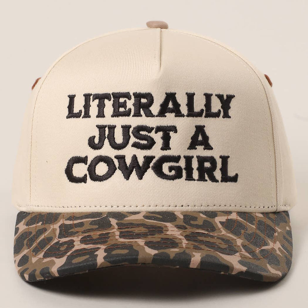 LITERALLY JUST A COWGIRL Leopard Trucker Hat: LEOPARD-HOT PINK / One Size