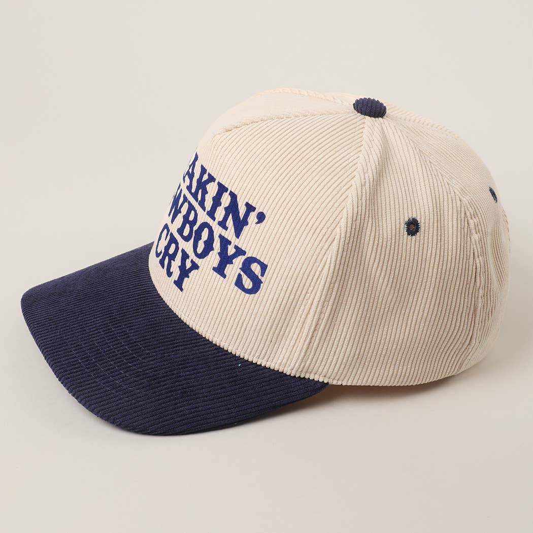 MAKIN' COWBOYS CRY Corduroy Trucker Hat: BLACK / One Size