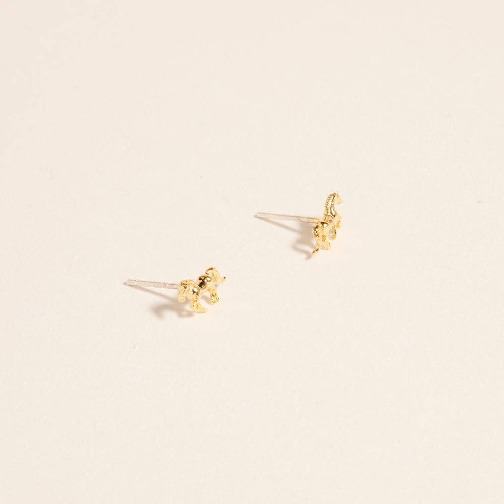 Rodeo Horse Western Post Earrings: 18K GD / ONE