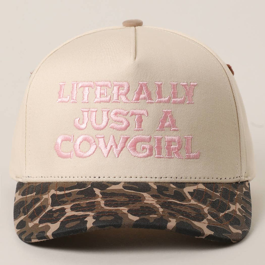 LITERALLY JUST A COWGIRL Leopard Trucker Hat: LEOPARD-HOT PINK / One Size