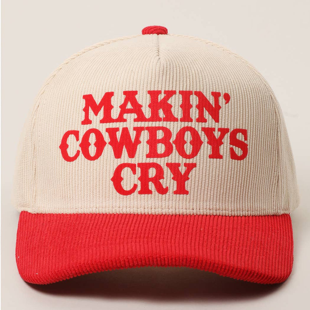MAKIN' COWBOYS CRY Corduroy Trucker Hat: BLACK / One Size