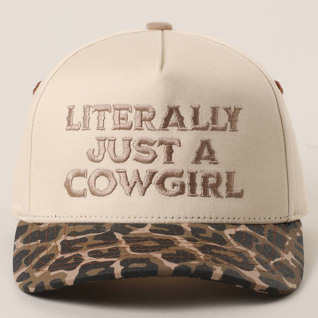 LITERALLY JUST A COWGIRL Leopard Trucker Hat: LEOPARD-HOT PINK / One Size