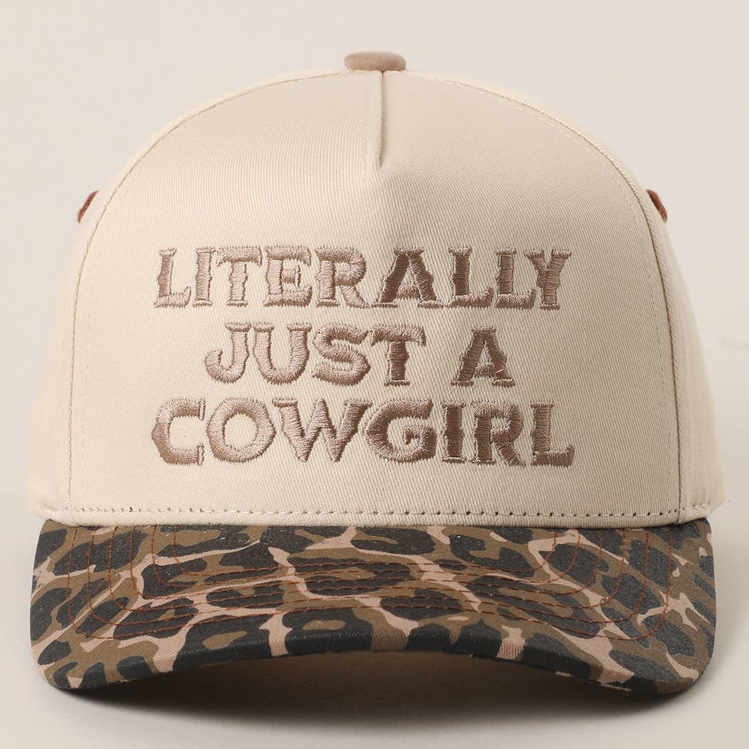 LITERALLY JUST A COWGIRL Leopard Trucker Hat: LEOPARD-HOT PINK / One Size