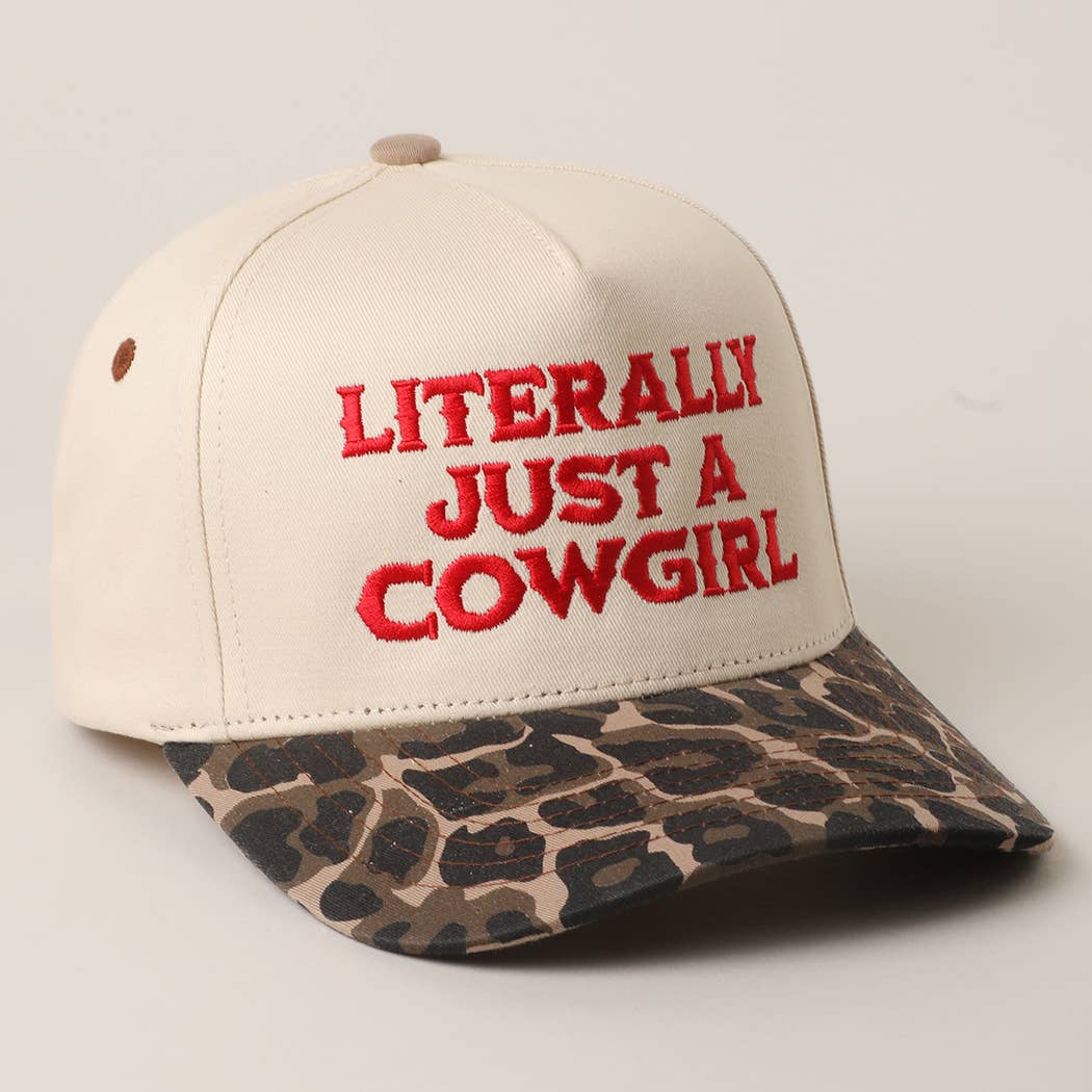 LITERALLY JUST A COWGIRL Leopard Trucker Hat: LEOPARD-HOT PINK / One Size