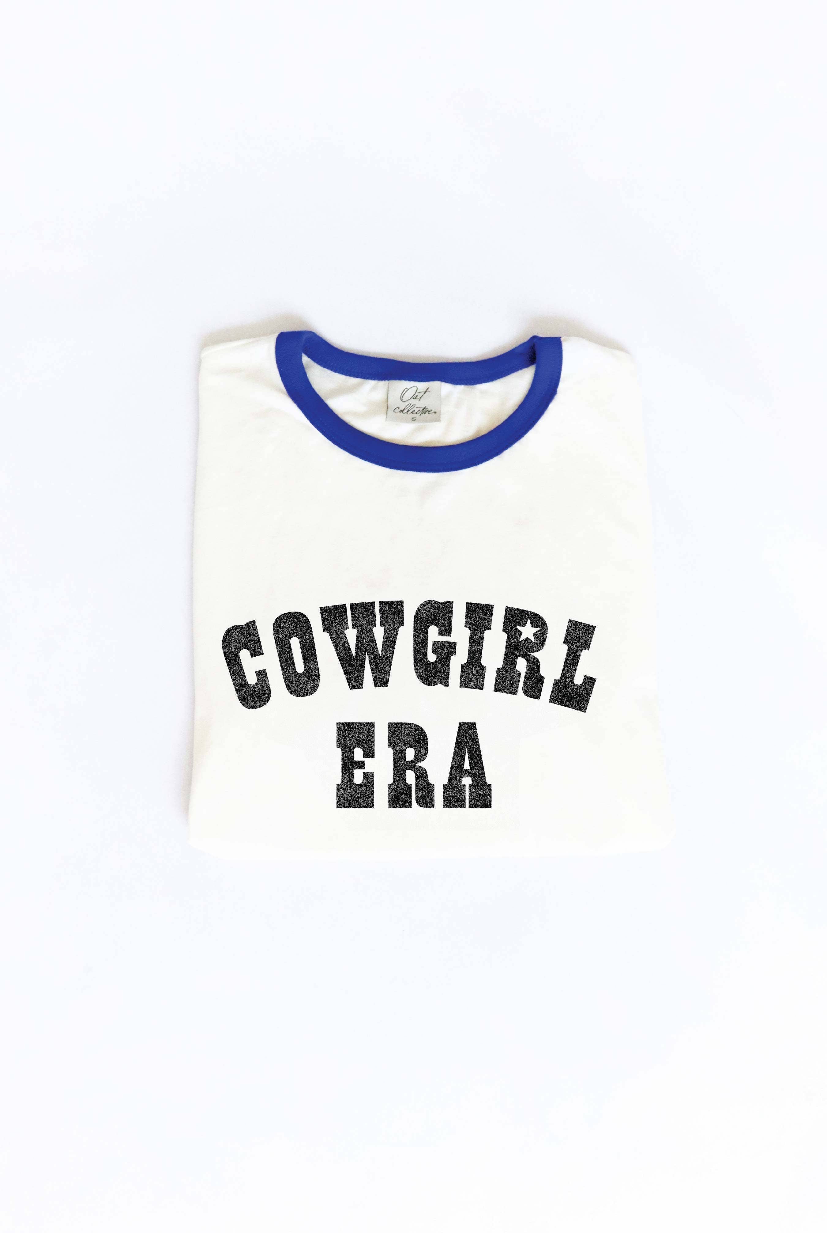 COWGIRL ERA Ringer Graphic T-Shirt: NATURAL/BLK / XL