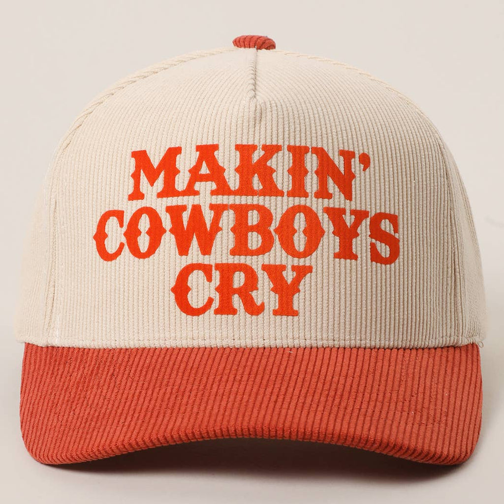 MAKIN' COWBOYS CRY Corduroy Trucker Hat: BLACK / One Size