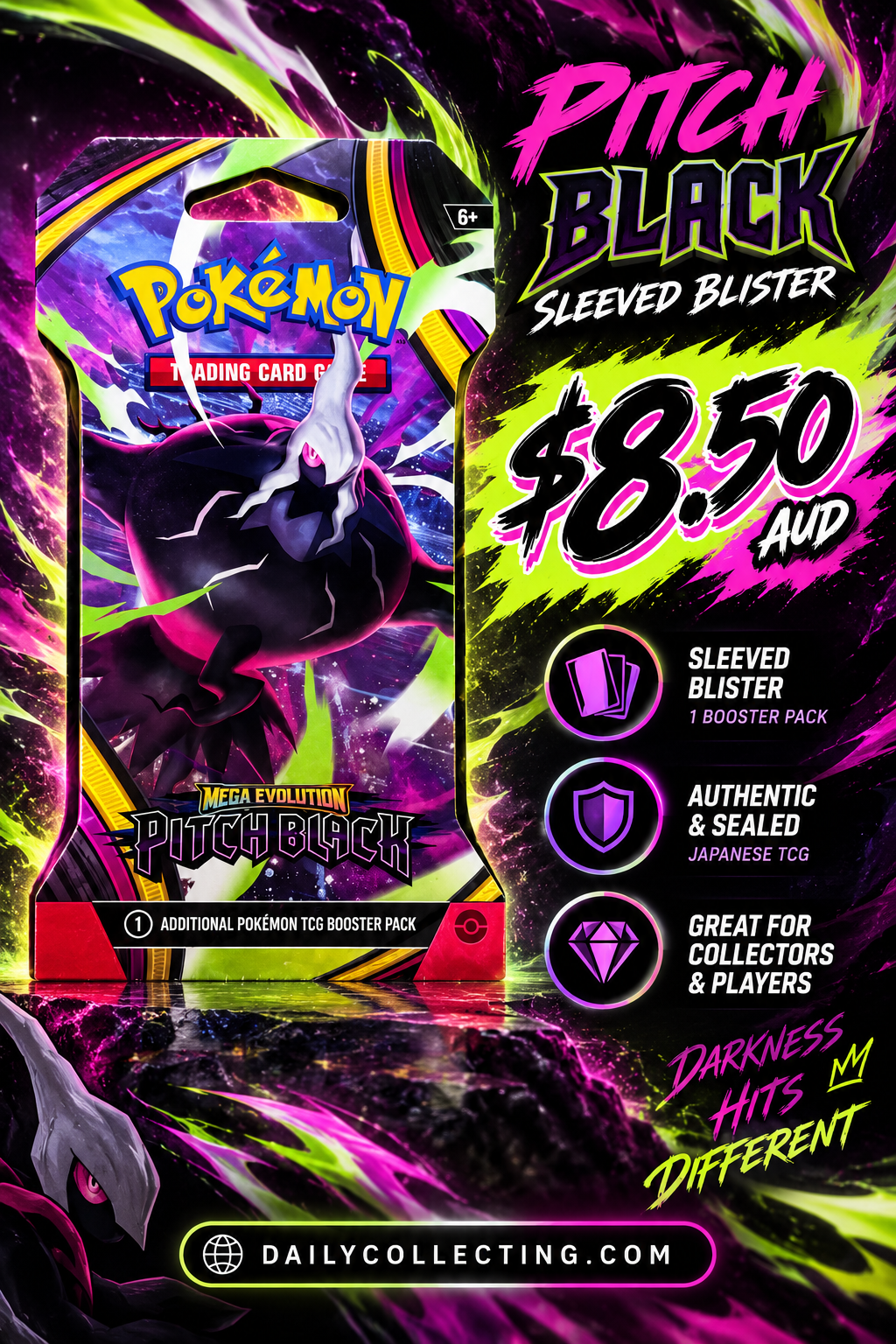 🖤 PITCH BLACK — Sleeved Booster | Pokémon TCG