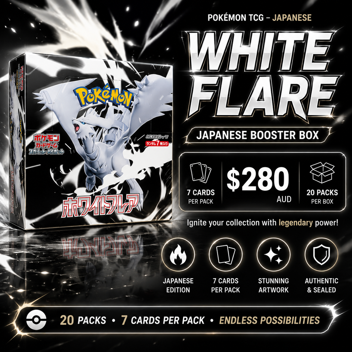 🤍 WHITE FLARE — Full Japanese Booster Box | TikTok LIVE Rip & Ship